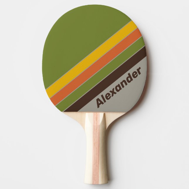 Sport Sunset Clover Striped with Name Tischtennis Schläger (Vorderseite)