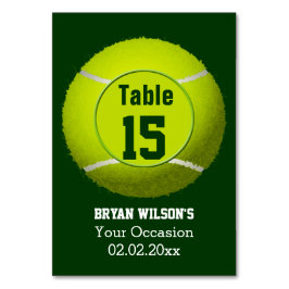 Sport Tennis Thema Personalisierte Tischnummern