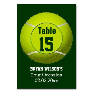Sport Tennis Thema Personalisierte Tischnummern