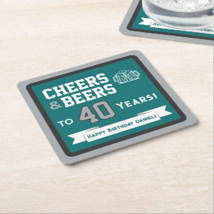 Sport-Themen-Biere und Prost zum Geburtstag Party Rechteckiger Pappuntersetzer