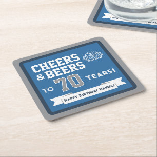 Sport-Themen-Biere und Prost zum Geburtstag Rechteckiger Pappuntersetzer