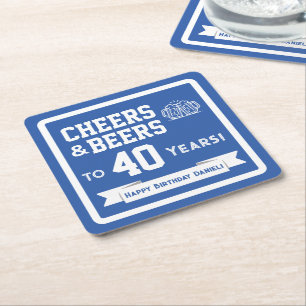 Sport-Themen-Biere und Prost zum Geburtstag Rechteckiger Pappuntersetzer