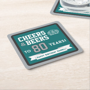 Sport-Themen-Biere und Prost zum Geburtstag Rechteckiger Pappuntersetzer