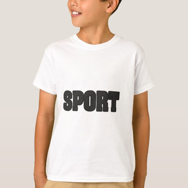 Sport Typography Design in Dimpled Rubber Texture T-Shirt (Vorderseite)