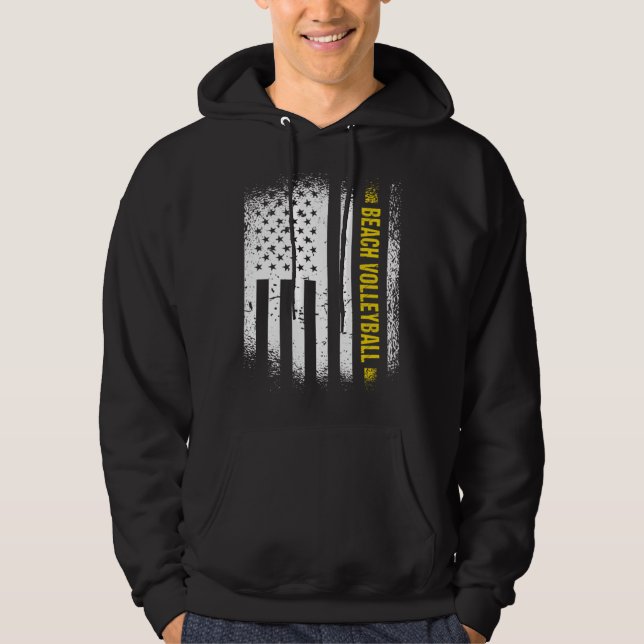 Sport Us Flag Beach Volleyball 1 Hoodie (Vorderseite)