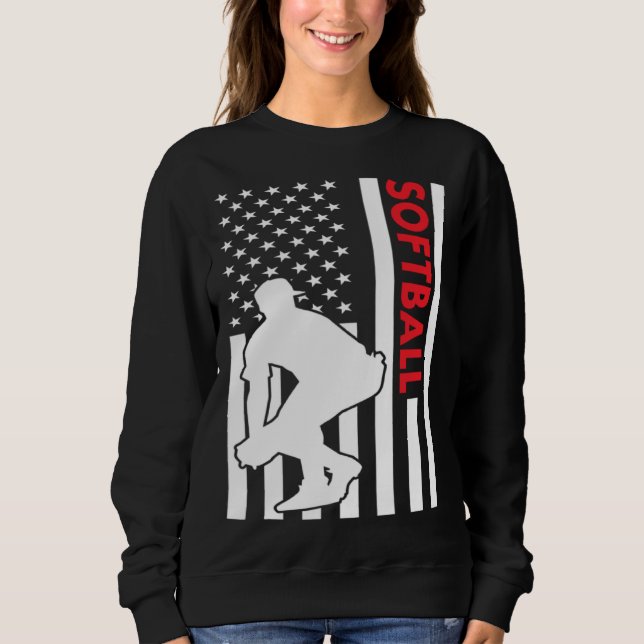 Sport Us Flag Softball Sweatshirt (Vorderseite)