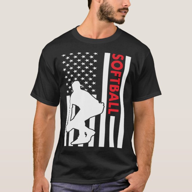 Sport Us Flag Softball T-Shirt (Vorderseite)