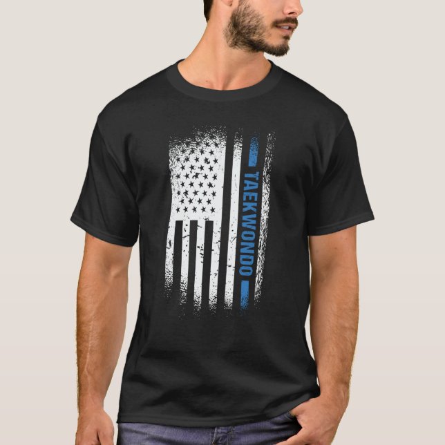 Sport Us Flag Taekwondo  2 T-Shirt (Vorderseite)