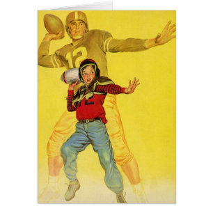 Sport vintage, le garçon comme futur quart-arrière
