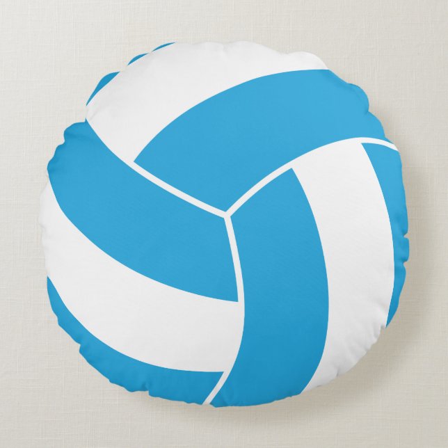 Sport Volleyball 🏐- Baby Blue Rundes Kissen (Vorderseite)
