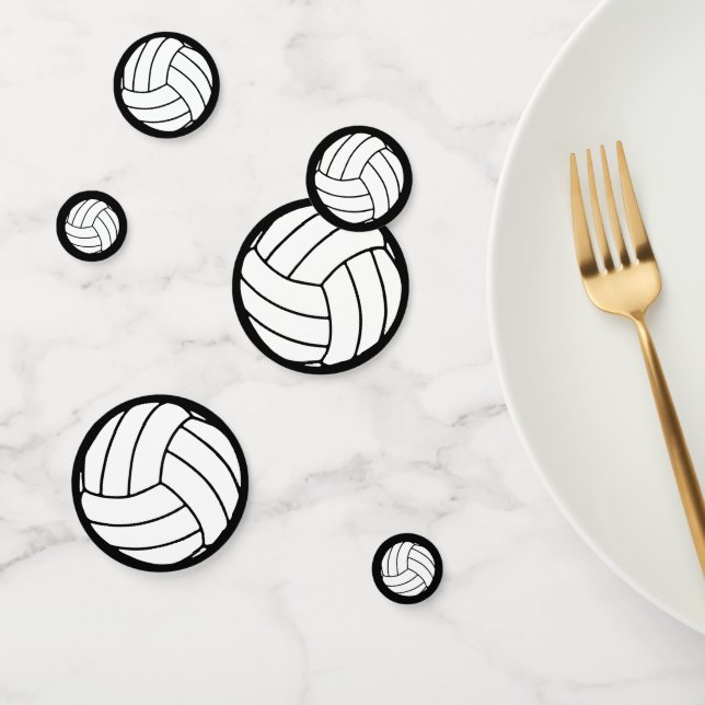 Sport Volleyball Balls auf schwarz Konfetti (Gruppe)