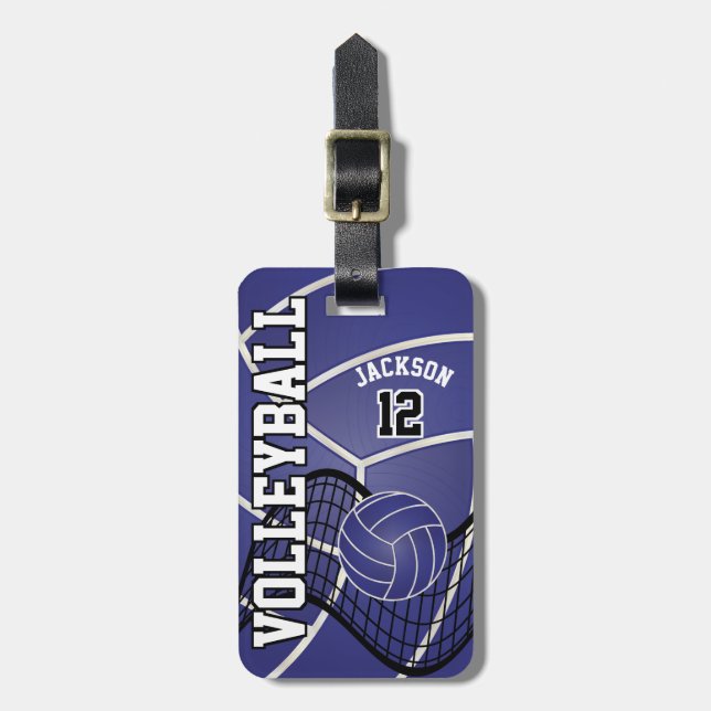Sport-Volleyball 🏐 - dunkelblau Gepäckanhänger (Vorderseite vertikal)