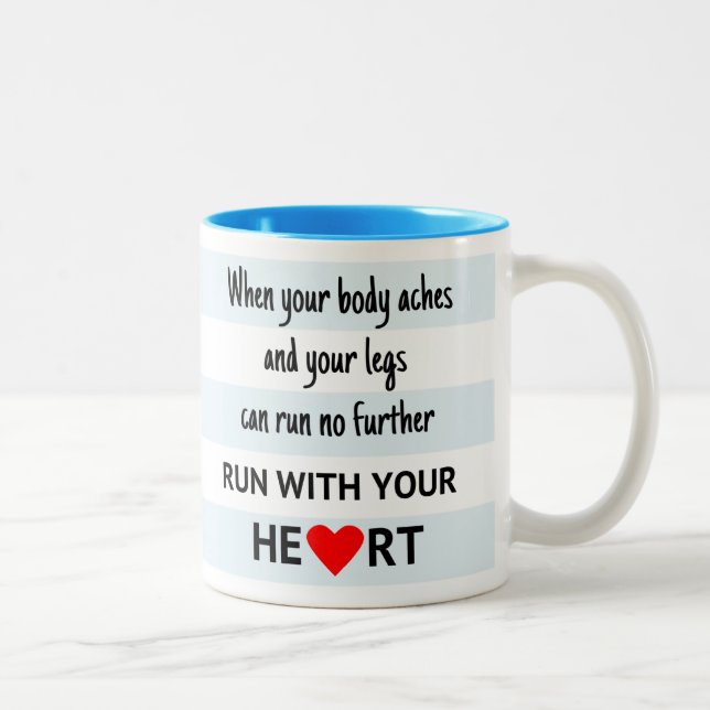 Sportangebot mit Herzstreifen Zweifarbige Tasse (Rechts)