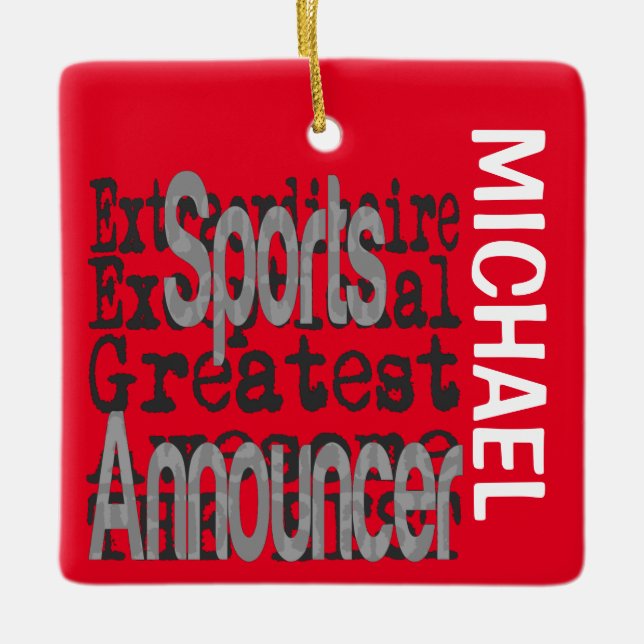 Sportansager Extraordinaire CUSTOM Keramikornament (Vorderseite)