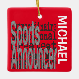 Sportansager Extraordinaire CUSTOM Keramikornament