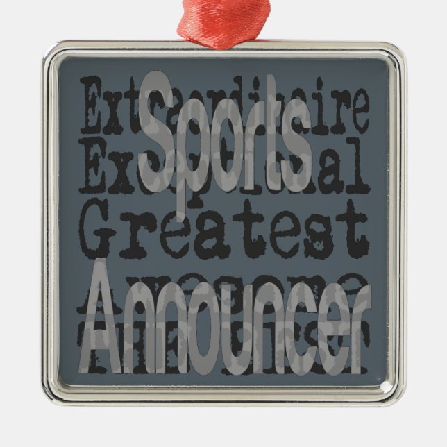 Sportansager Extraordinaire Silbernes Ornament (Vorne)