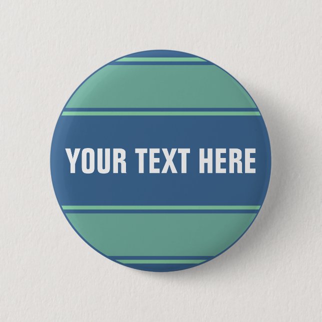 SPORTARTEN - Ocean Blue Green + Ihr Text Button (Vorderseite)