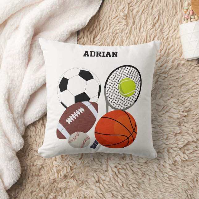 Sportathletische Balls - Personalisierter Name Kissen (Decke)