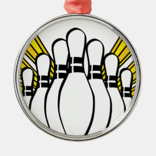 Sportball Bowling Coach Team Spiel Strike Ornament Aus Metall