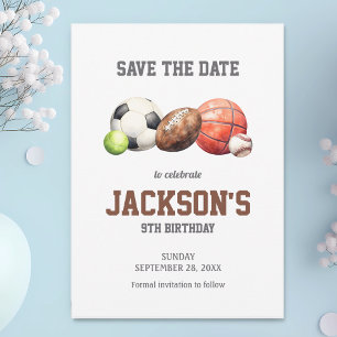 Sportbälle, alles Sport machen Save The Date