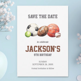 Sportbälle, alles Sport machen Save The Date