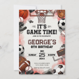 Sportbälle Junge Geburtstag Einladung