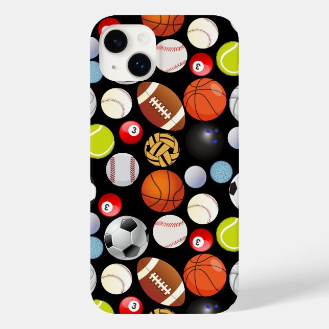 Sportbälle-Muster Case-Mate iPhone 14 Plus Hülle (Rückseite)