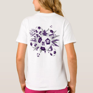 Sportbekleidungsbälle stern ihr lila Weiß T-Shirt