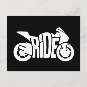 Sportbike Fahren Feiertagspostkarte