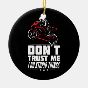 Sportbike Motorradfahrer Superbike Alter Biker Keramik Ornament