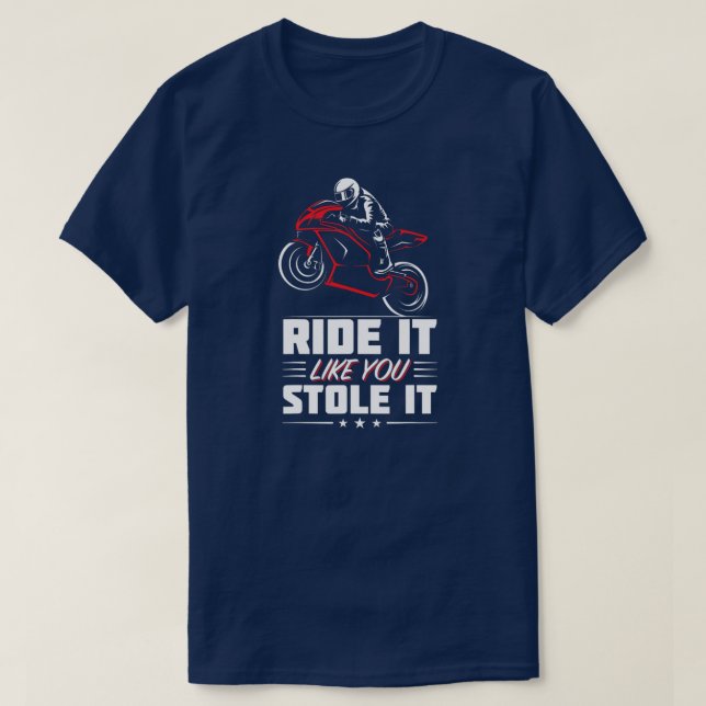 Sportbike Motorradfahrer Superbike Altes Biker T-Shirt (Design vorne)