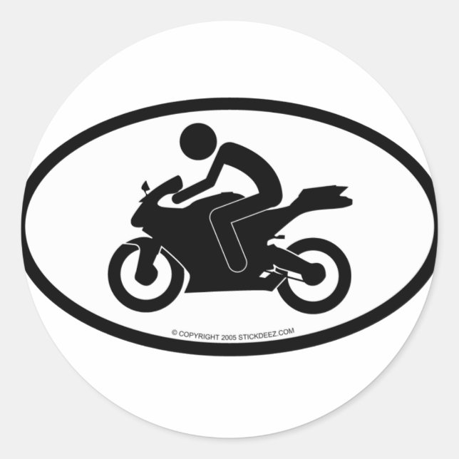 Sportbike Runder Aufkleber (Vorderseite)
