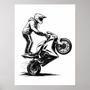 Sportbike-Stunt Poster