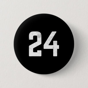 Sportblock Nummer 24 für Fußball Baseball Basket Button