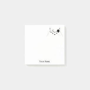 Sportbowling Ball und Buttone Post-it-Notizen Post-it Klebezettel