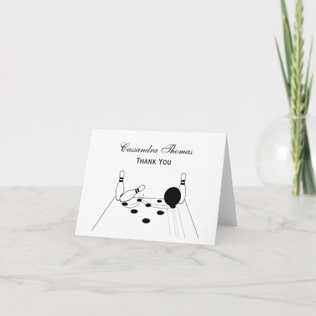 Sportbowling und Buttone Dankeskarte (Vorderseite)