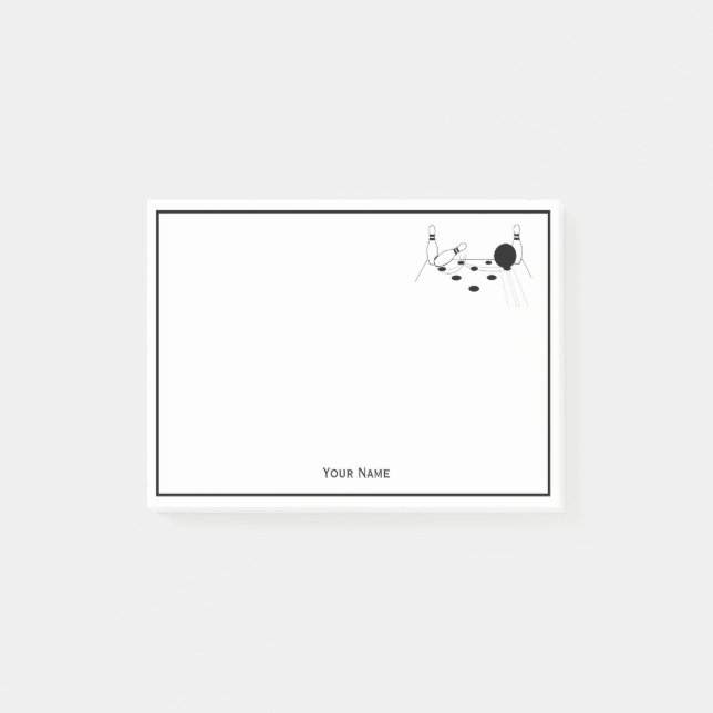 Sportbowling und Buttone Post-it Klebezettel (Vorderseite)