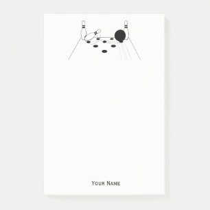 Sportbowling und Buttone Post-it Klebezettel