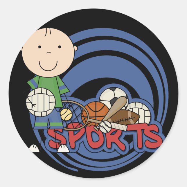 Sportboy - Volleyball - Tshirts und Geschenke Runder Aufkleber (Vorderseite)
