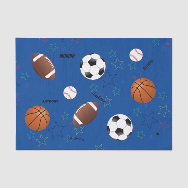 Sportfachpapier mit Sternen & Namen HAMbyWG Seidenpapier (Vorderseite)