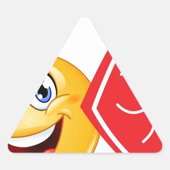 Sportfan emoji dreieckiger aufkleber (Vorderseite)