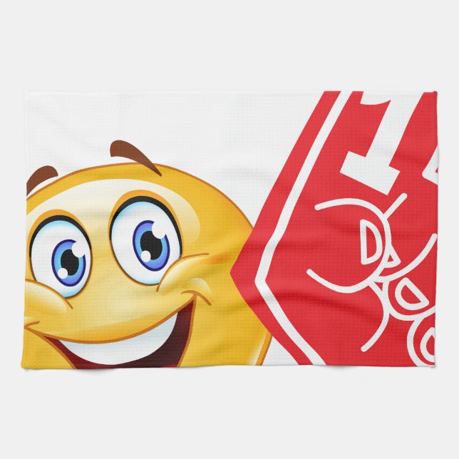 Sportfan emoji geschirrtuch (Horizontal)