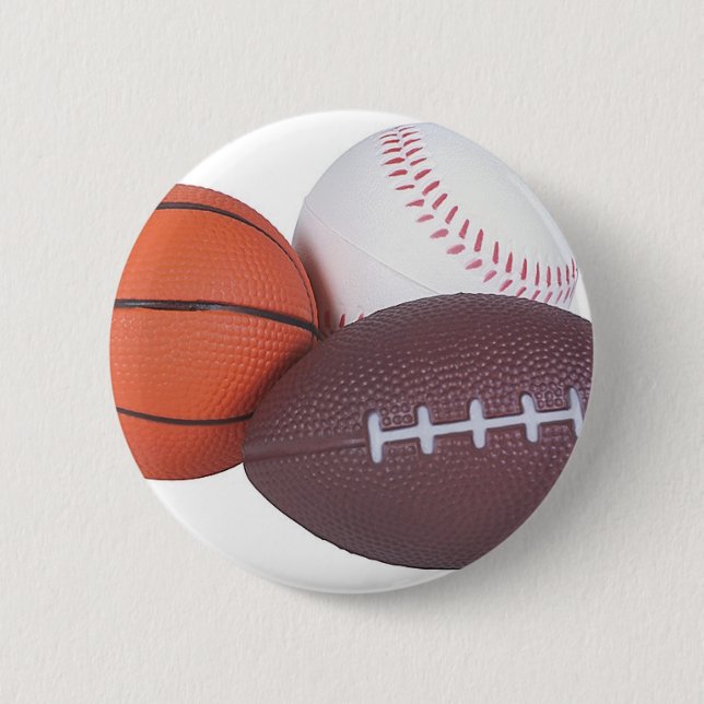 Sportfan gibt Basketball Baseball Fußball Button (Vorderseite)
