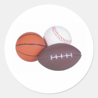Sportfan gibt Basketball Baseball Fußball Runder Aufkleber