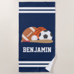Sportfan Personalisiert Kids Strandtuch<br><div class="desc">Spaß beim personalisierten Sportdesign.</div>