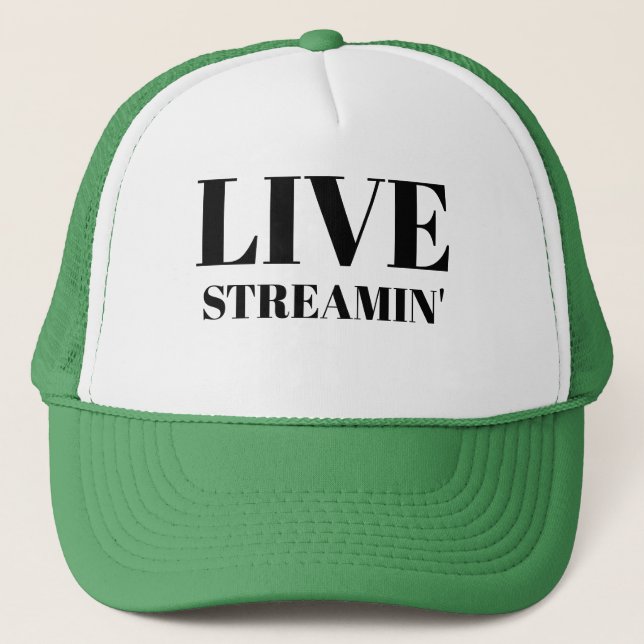 Sportfischen Vater Baseball LIVE STREAMIN'Glück Truckerkappe (Vorderseite)
