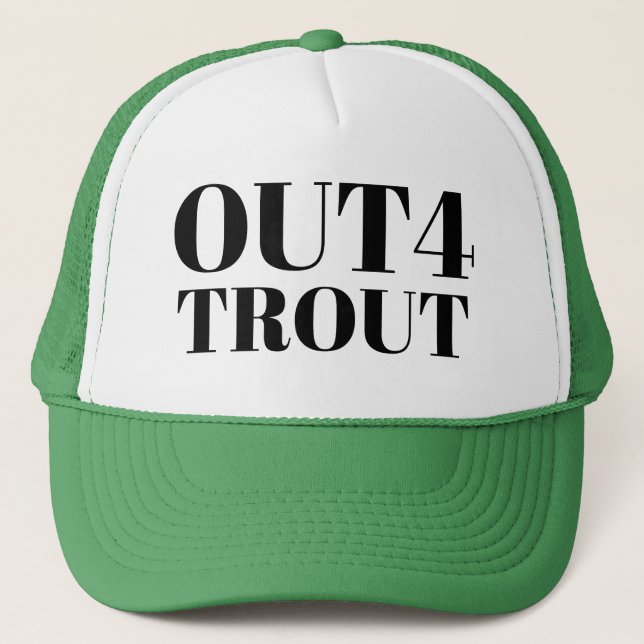 Sportfischen Vater Baseball OUT4 TROUT Lucky Truckerkappe (Vorderseite)