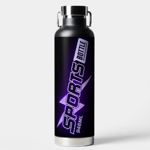 Sportflasche 946 ml – Design Lila und Schwarz Trinkflasche