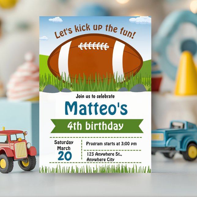 Sportfußball Einladung zum Geburtstag (Sports Football Birthday Invitation)