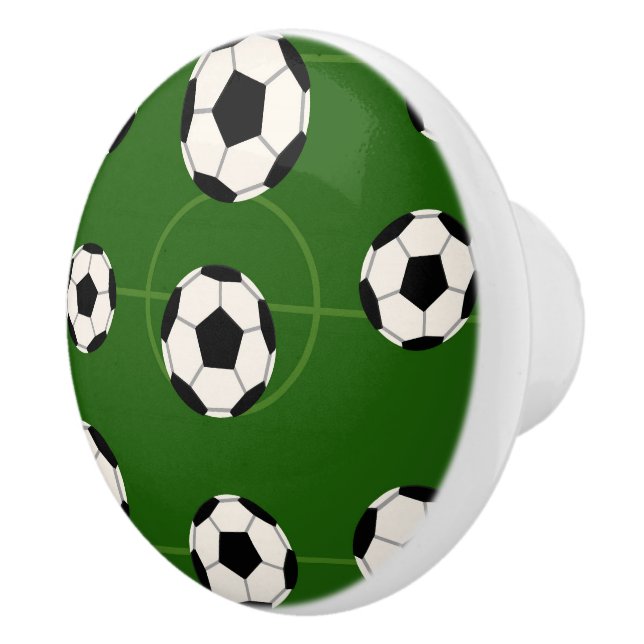 Sportfußball-Mustertür ziehen Keramikknauf (Rechts)